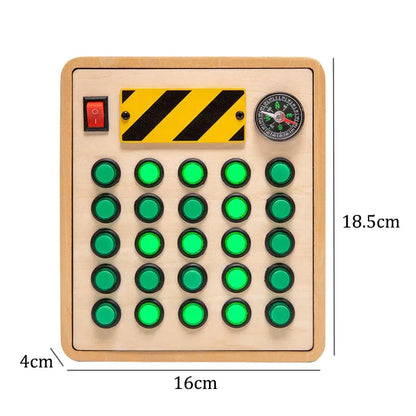 Houten Speelbord met LED Lichtschakelaars voor Kinderen 3-6 Jaar