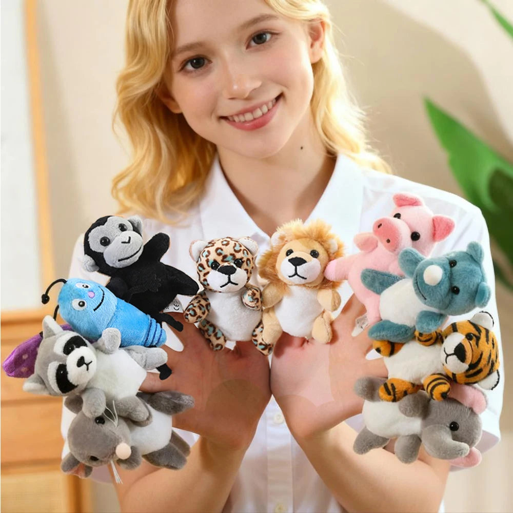 Dieren Vingerpoppen Set | Zachte Pluche Vingertheater voor Kinderen