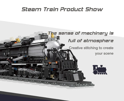 Bouwblokken Stoomtrein met Spoorrails - Compatibel met Lego