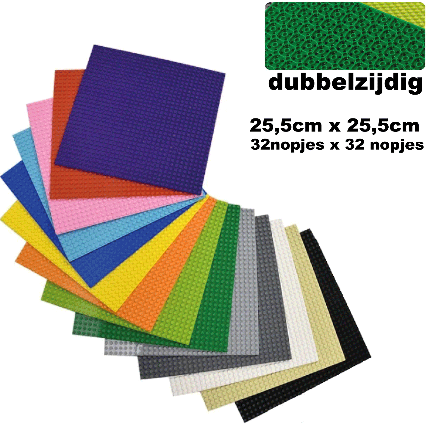 Dubbelzijdige Bouwplaat 32x32 nopjes
